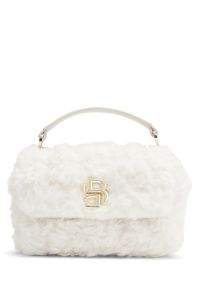 BOSS teddy shoulder bag with chain strap, White