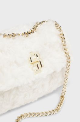 BOSS x Steiff teddy shoulder bag with chain strap, White