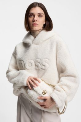 BOSS x Steiff teddy shoulder bag with chain strap, Natural