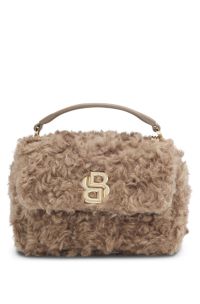 BOSS teddy shoulder bag with chain strap, Light Brown