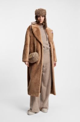 Bolso bandolera BOSS x Steiff de peluche con correa de cadena, Marr&oacute;n claro