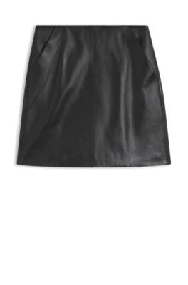 Front-seam skirt in nappa leather