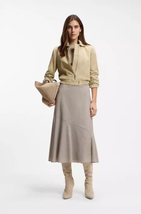 Blouson-style jacket in suede with Double B monogram