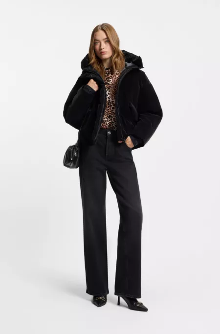 Ruched clutch bag with debossed logo