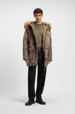 Jeans con fit affusolato in denim giapponese nero, Nero