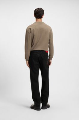 Jeans con fit affusolato in denim giapponese nero, Nero