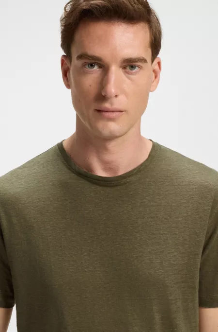 BECKHAM x BOSS T-shirt in soft linen