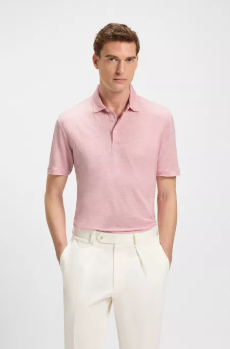 BECKHAM x BOSS polo shirt in linen