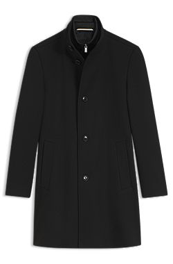 Cappotto formale in tessuto elasticizzato con micromotivo