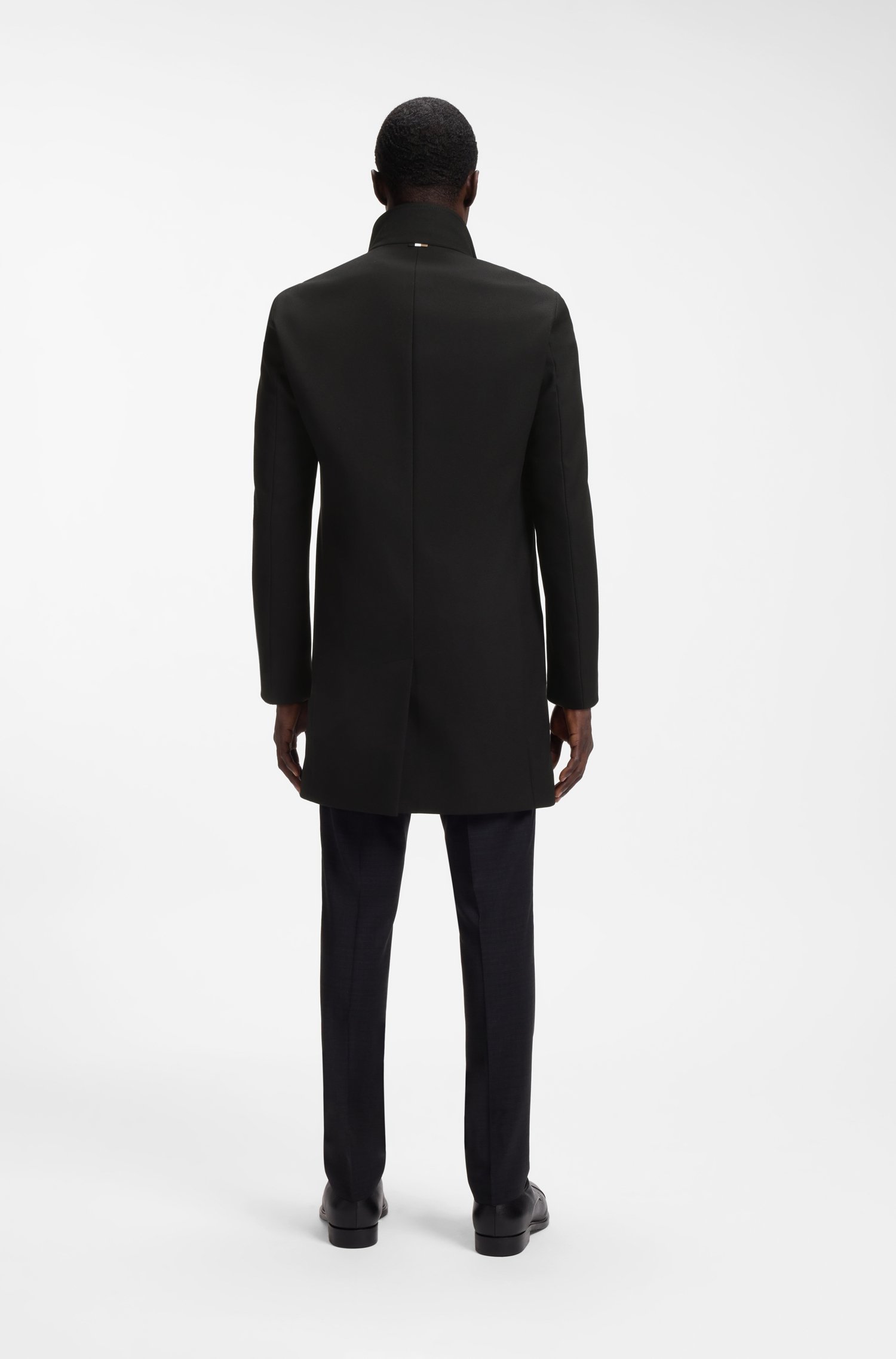 Boss Formal coat in micro-patterned stretch fabric jackor herr – bild 3