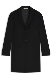 Manteau élégant en laine mélangée, Noir