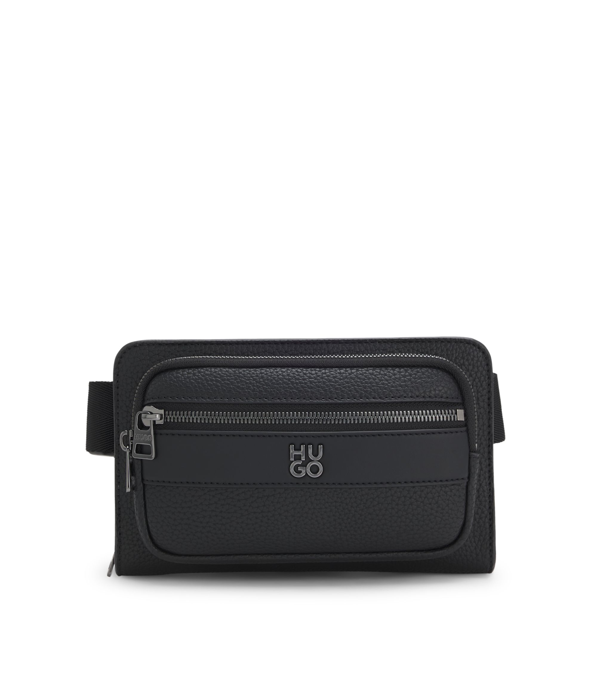 Gürteltasche aus genarbtem Kunstleder mit Stack-Logo