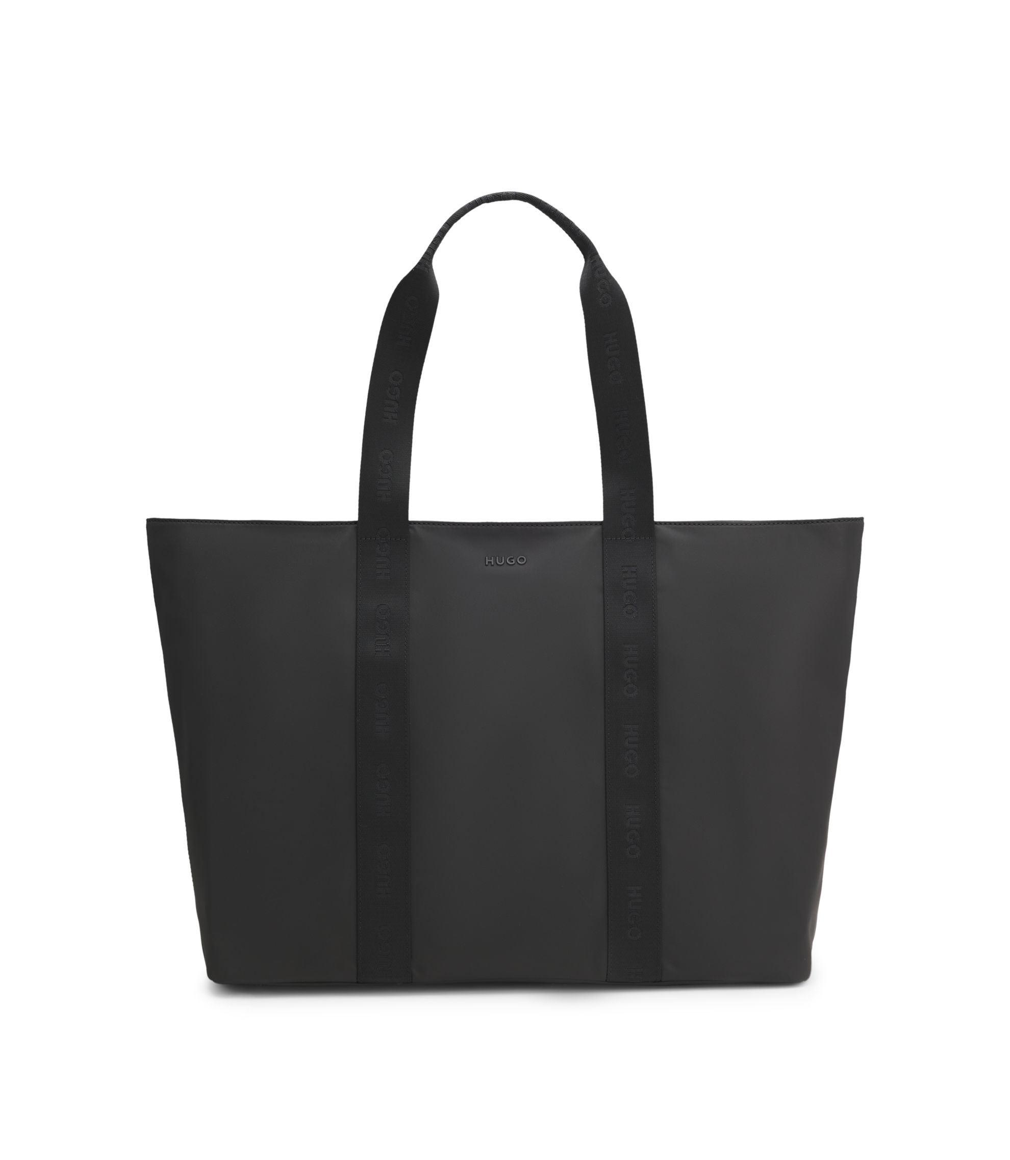 HUGO - ツイル トートバッグ トーナルロゴハンドル - ブラック