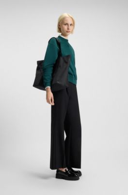 Twill tote bag with tonal-logo handles, Black