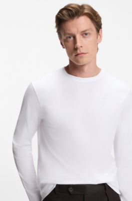 BECKHAM x BOSS T-shirt in mercerised cotton, White