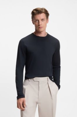 BECKHAM x BOSS T-shirt in mercerised cotton, Dark Blue