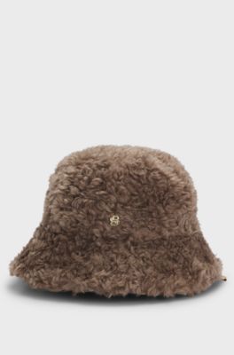 BOSS x Steiff bucket hat in teddy fabric, Brown