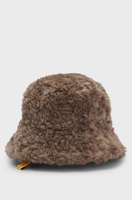 BOSS x Steiff bucket hat in teddy fabric, Brown