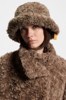 BOSS x Steiff bucket hat in teddy fabric, Brown