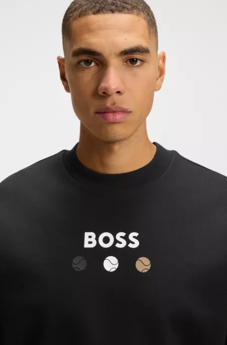 Cotton-terry sweatshirt with logo detail