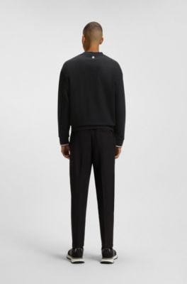 Cotton-terry sweatshirt with logo detail, Black