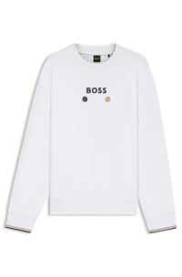 Cotton-terry sweatshirt with logo detail, White