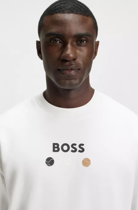 Cotton-terry sweatshirt with logo detail