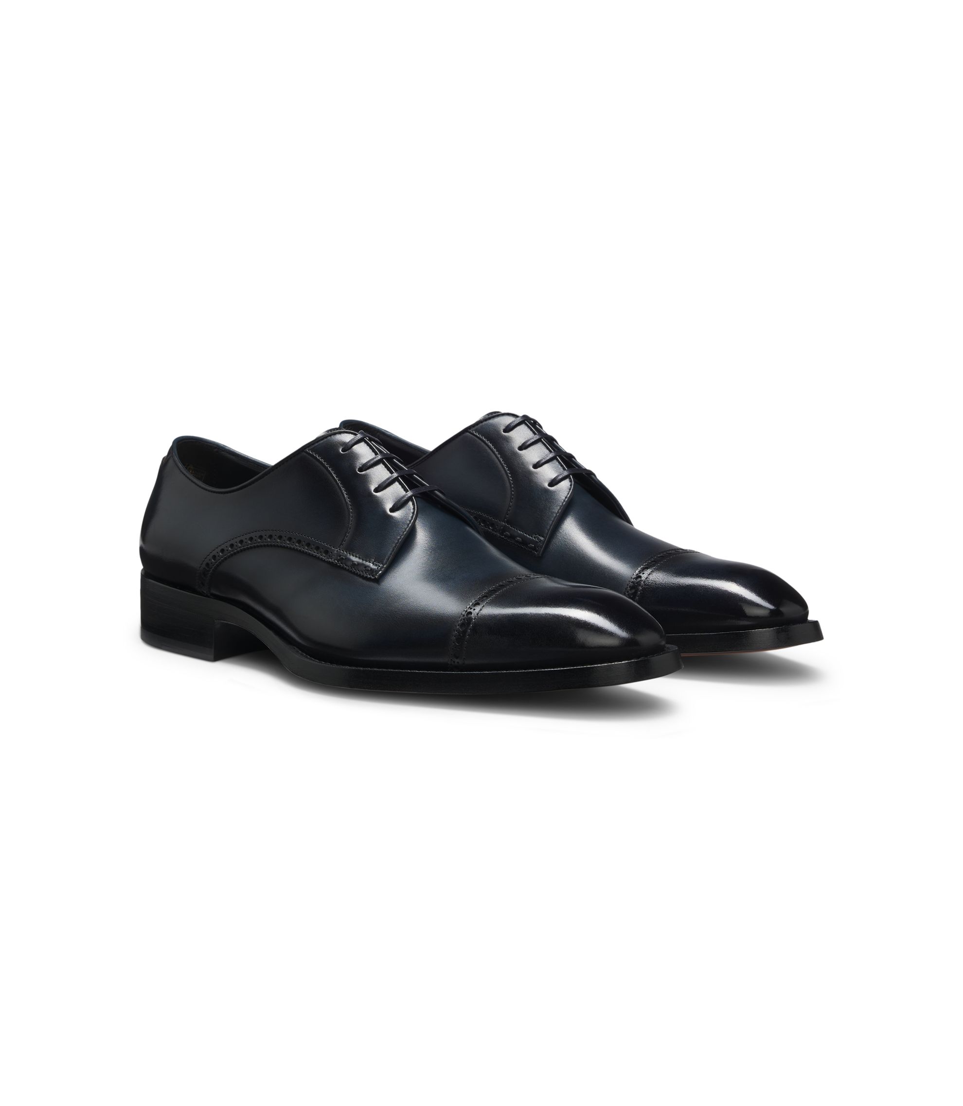 Derbys aus Leder mit Brogue-Details