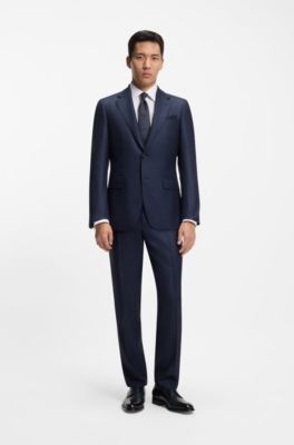 Derbys aus Leder mit Brogue-Details, Dunkelblau