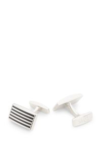 Cufflinks with coloured lines, Black