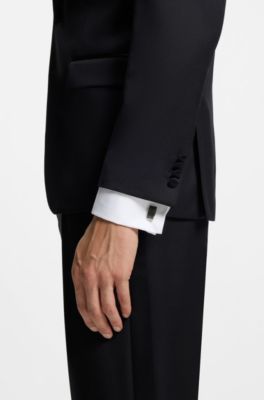 Cufflinks with coloured lines, Black