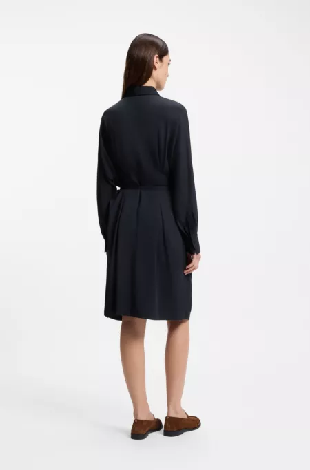 Relaxed-fit shirt dress with detachable belt