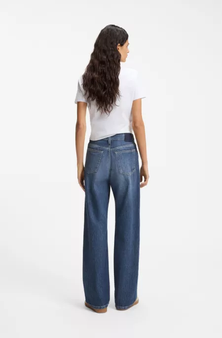 Regular-fit jeans in blue marbled denim