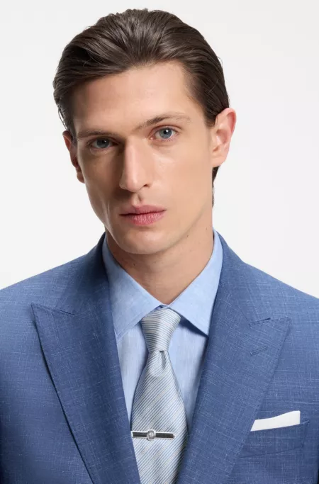 Tie clip with Double B monogram and enamel insert