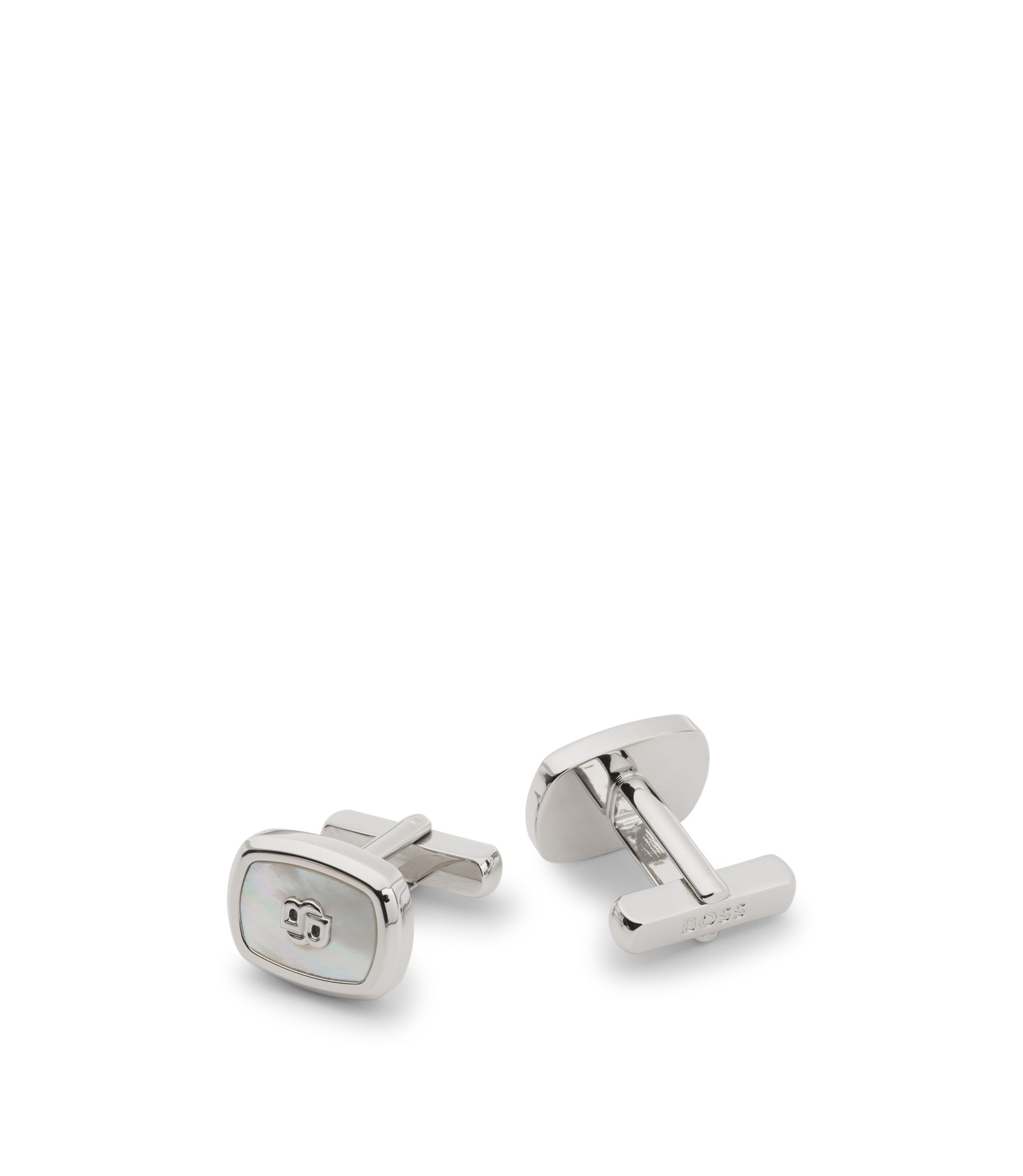 Manschettenknöpfe mit Double-B-Monogramm und Perlmutt-Einsatz