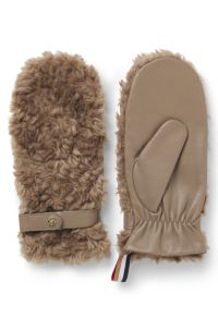 BOSS x Steiff Guanti in pelle e tessuto peluche, Marrone chiaro