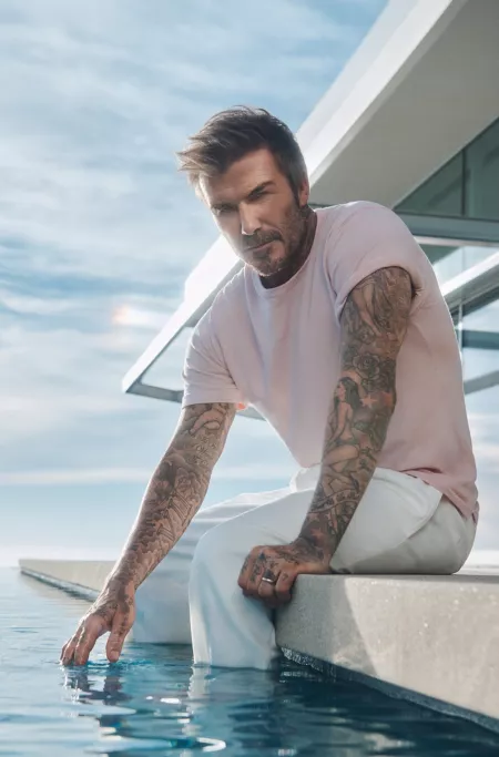 BECKHAM x BOSS knit T-shirt in cotton