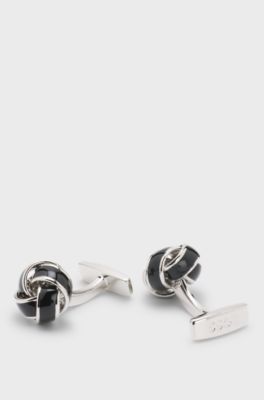 Cufflinks with knot shape, Black