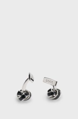 Brass cufflinks, Black
