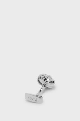 Cufflinks with knot shape, Silver tone