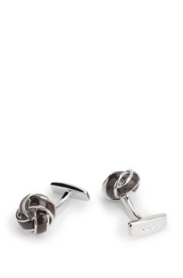 Brass cufflinks, Dark Brown