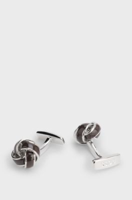 Brass cufflinks, Dark Brown