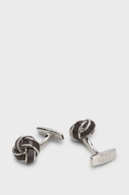 Brass cufflinks, Dark Brown