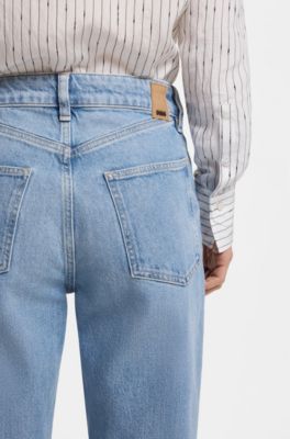 Slim-fit jeans in blue comfort-stretch denim, Light Blue