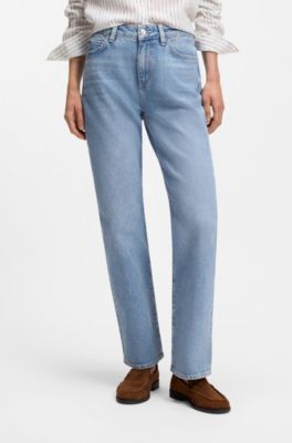 Jeans slim fit in comodo denim elasticizzato blu, Celeste