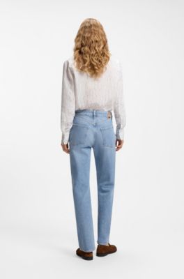 Slim-fit jeans in blue comfort-stretch denim, Light Blue