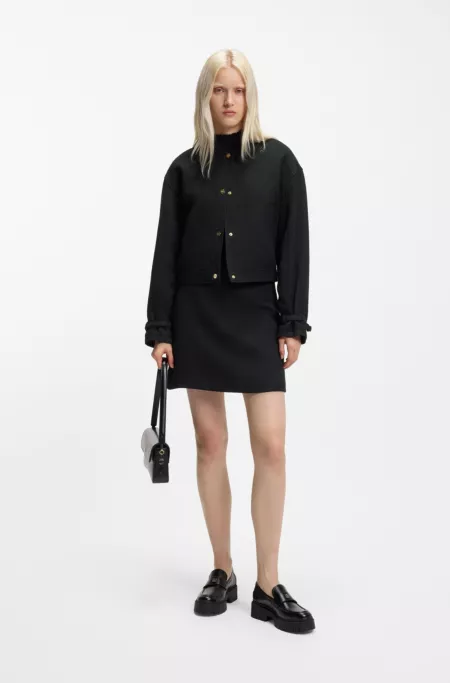 Oversized-fit blazer in bouclé fabric