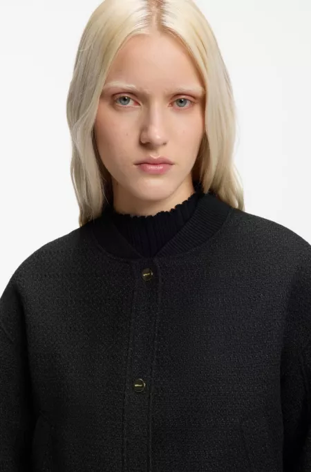 Oversized-fit blazer in bouclé fabric