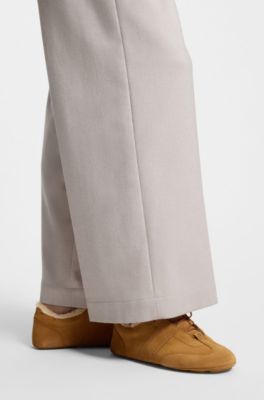 BOSS x Steiff suede trainers with teddy-fabric trims, Beige