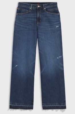 Relaxed-fit jeans van stevig blauw denim, Blauw